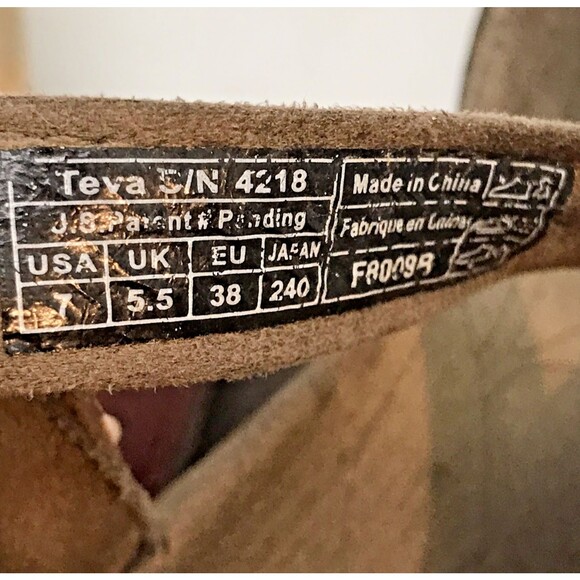 Teva 4218 Brown Leather Sandal Women's 7 Hook & Loop Slip Resistant Strappy Shoe - Picture 8 of 10